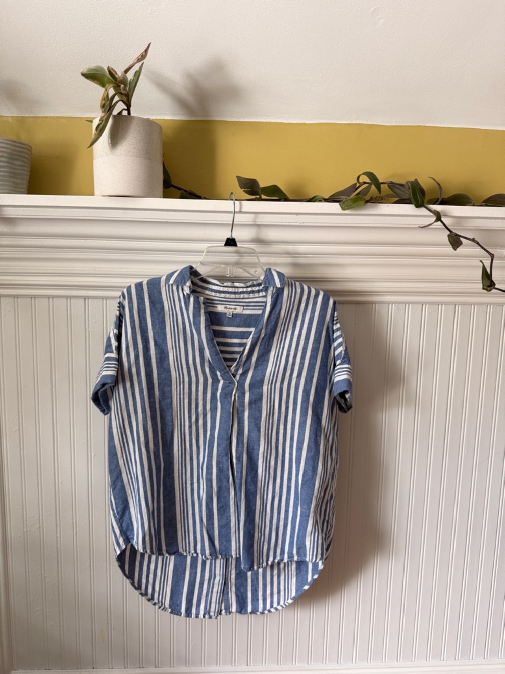 Madewell Blue & White Oversized Shirt - XS